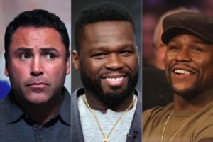 50 Cent Defends Floyd Mayweather: Clowns Oscar De La Hoya With Wig-Wearing Pic