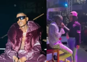 Musa Keys gets a lap dance from fan while preforming on stage (Video)
