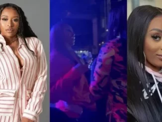 AKA’s girlfriend, Nadia Nakai and ex, DJ Zinhle spotted grooving at a club (Video)